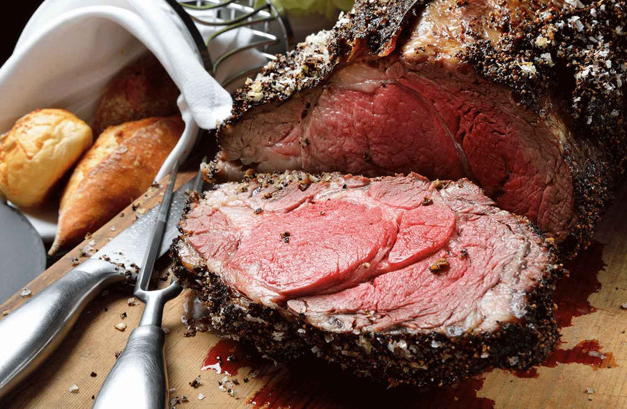 Prime Rib, also known as a Standing Rib Roast, is a cut of beef from the primal rib.