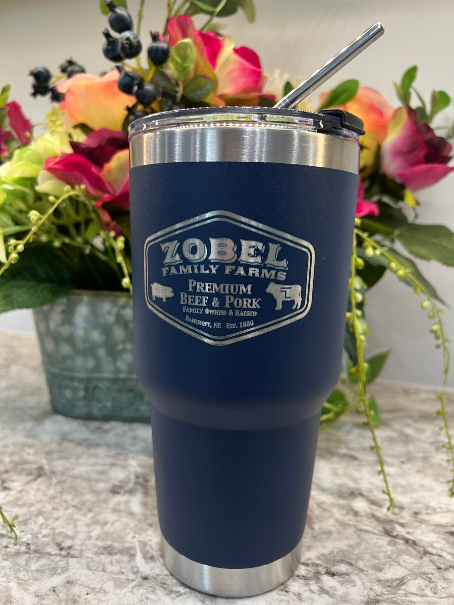 Tumbler Cup - 30 oz. Cold/Hot - With Lid & Straw - Engraved