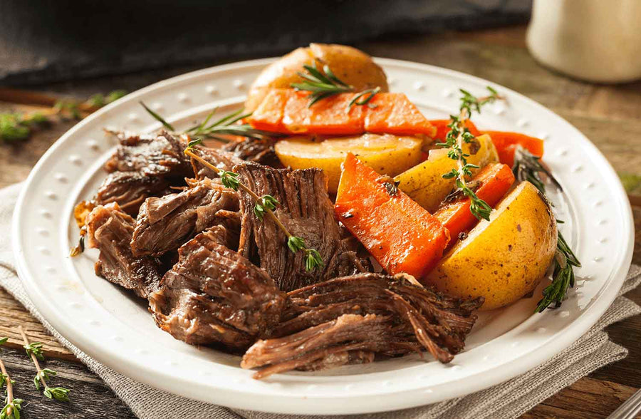 Beef Chuck Roast (also called Beef Pot Roast) with potatoes and carrots