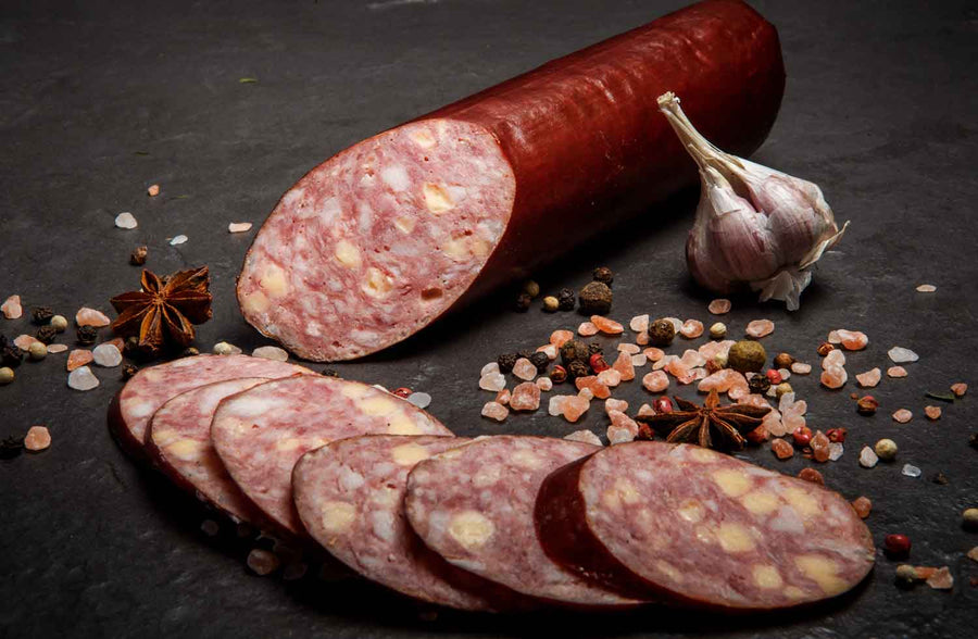 Beef Summer Sausage comes in a variety of flavors; Cheddar, Original and Jalapeno-Cheddar