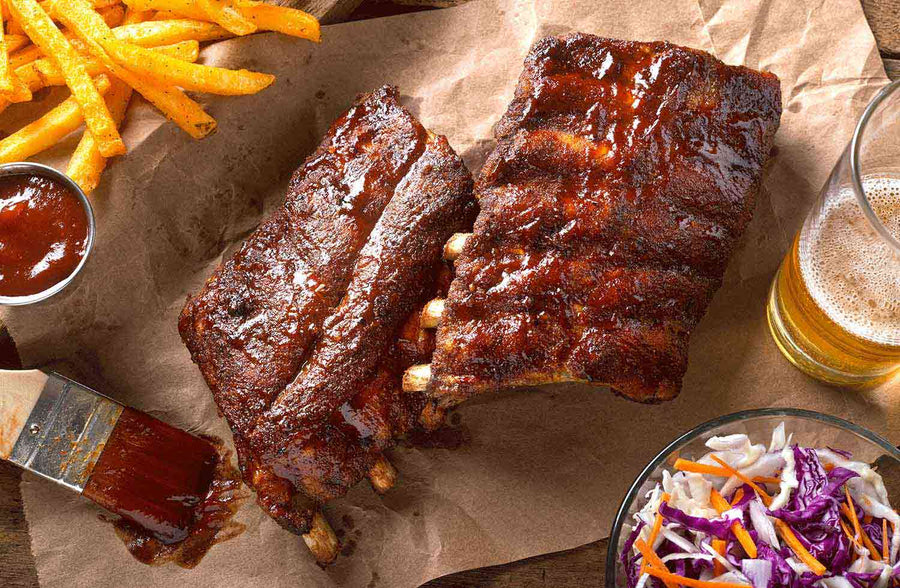 Baby back ribs. These premium pork ribs are leaner and more tender than spare ribs.